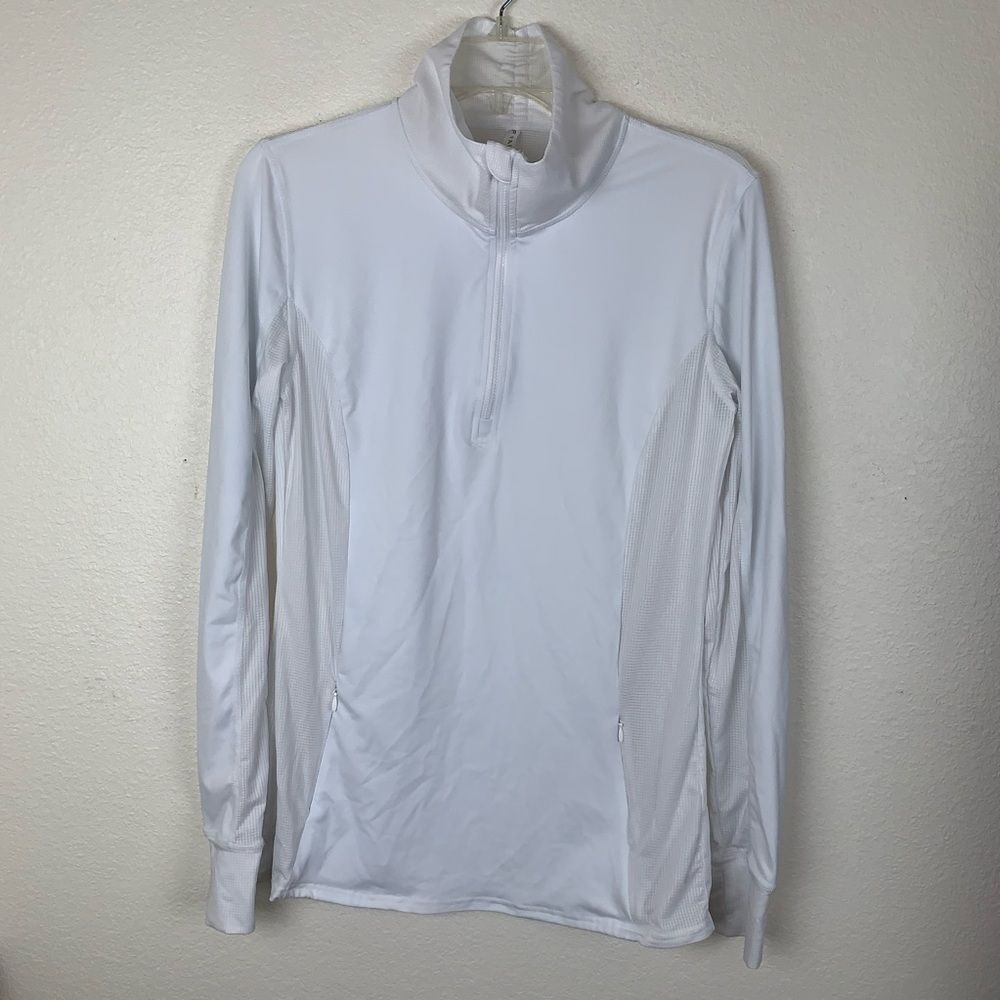 Fabletics Partial Zip Pullover Top Jacket White M… - image 1